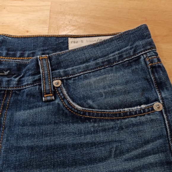 Rag And Bone Women's Cut off Denim *high-rise* Jean Shorts Blue In Cat Skills 26 - Picture 2 of 16